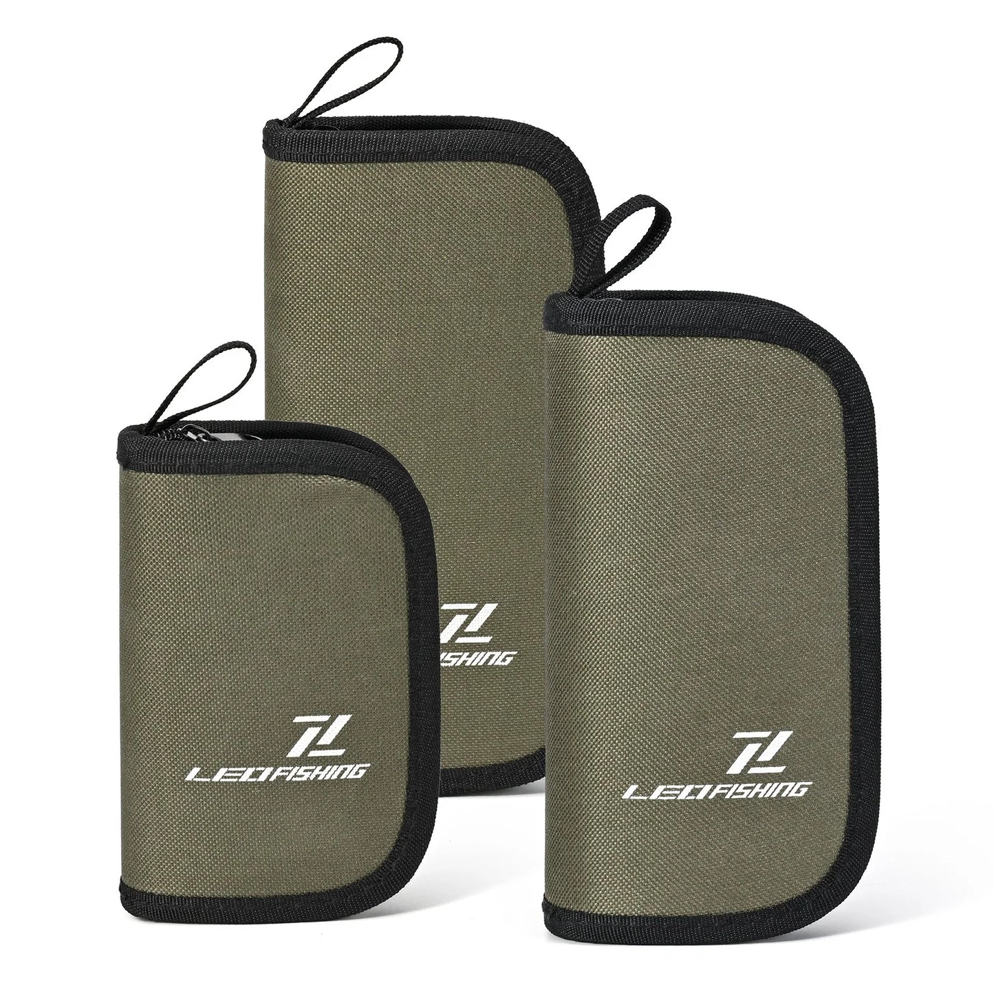 Spoon Spinner Fly Fishing Lures Bag Baits Storage Carrying Case Lure Storage Wallet With Zipper Nylon Green Cloth Tackle Bag