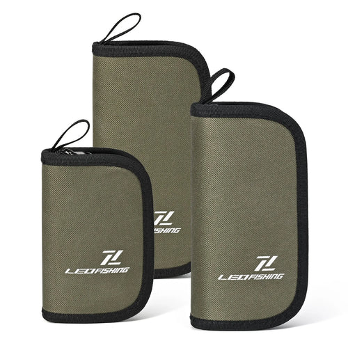 Spoon Spinner Fly Fishing Lures Bag Baits Storage Carrying Case Lure Storage Wallet With Zipper Nylon Green Cloth Tackle Bag