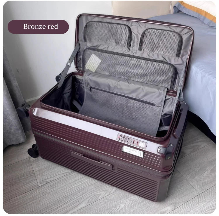 Expandable Luggage, Large-Capacity Thickened Trolley Case, 24-inch Travel Suitcase, Luggage with Combination Lock, Sturdy and Durable