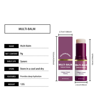 Calcium Volume Multi Balm Korean Skincare Stick Face & Eye Cream Collagen Deep Moisturizing Anti-Wrinkle Suitable for Pre Makeup