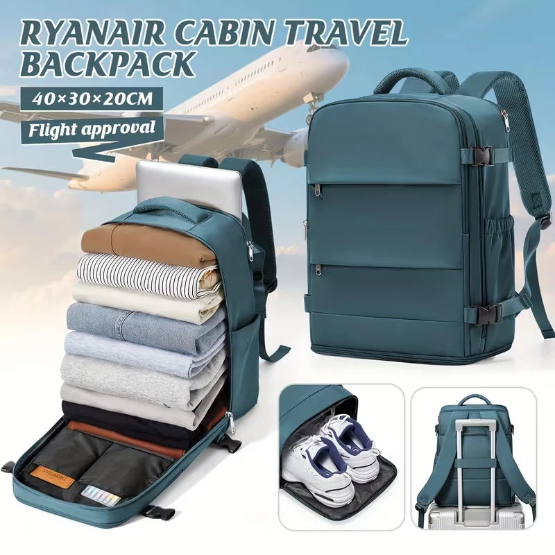 Women & Men Hand Luggage Backpack Business College Laptop Travel Backpack Waterproof Carry on mochila viaje cabina avion 40x20x25
