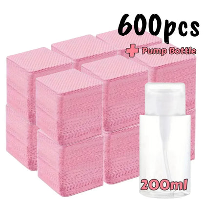 20/100/200/400/600pcs Lint-Free Nail Wipes Gel Cleansing Tissues Aluminum-Free Nail Polish Remover Pads for NaiArt Beauty Cleaning Care Tool