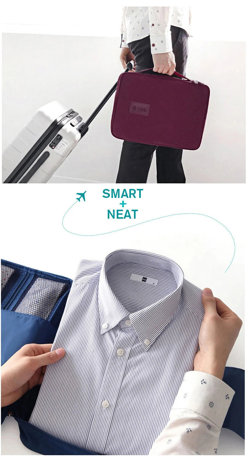 Men's Nylon Luggage Travel Bags For Shirt Lightweight Packing Organizer Garment Packing Cubes Luggage Suitcase Male Bag