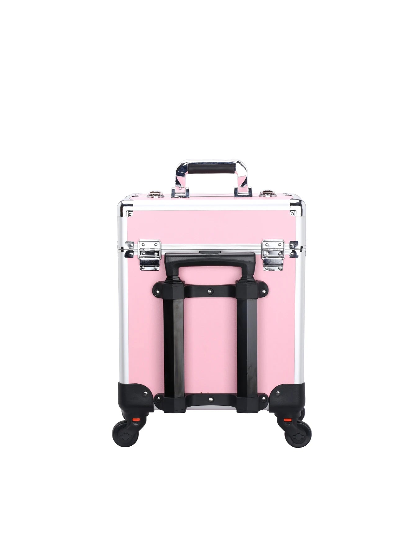 Aluminum Rolling Makeup Case Lockable Cosmetic Salon Organizer Trolley Case with Trays