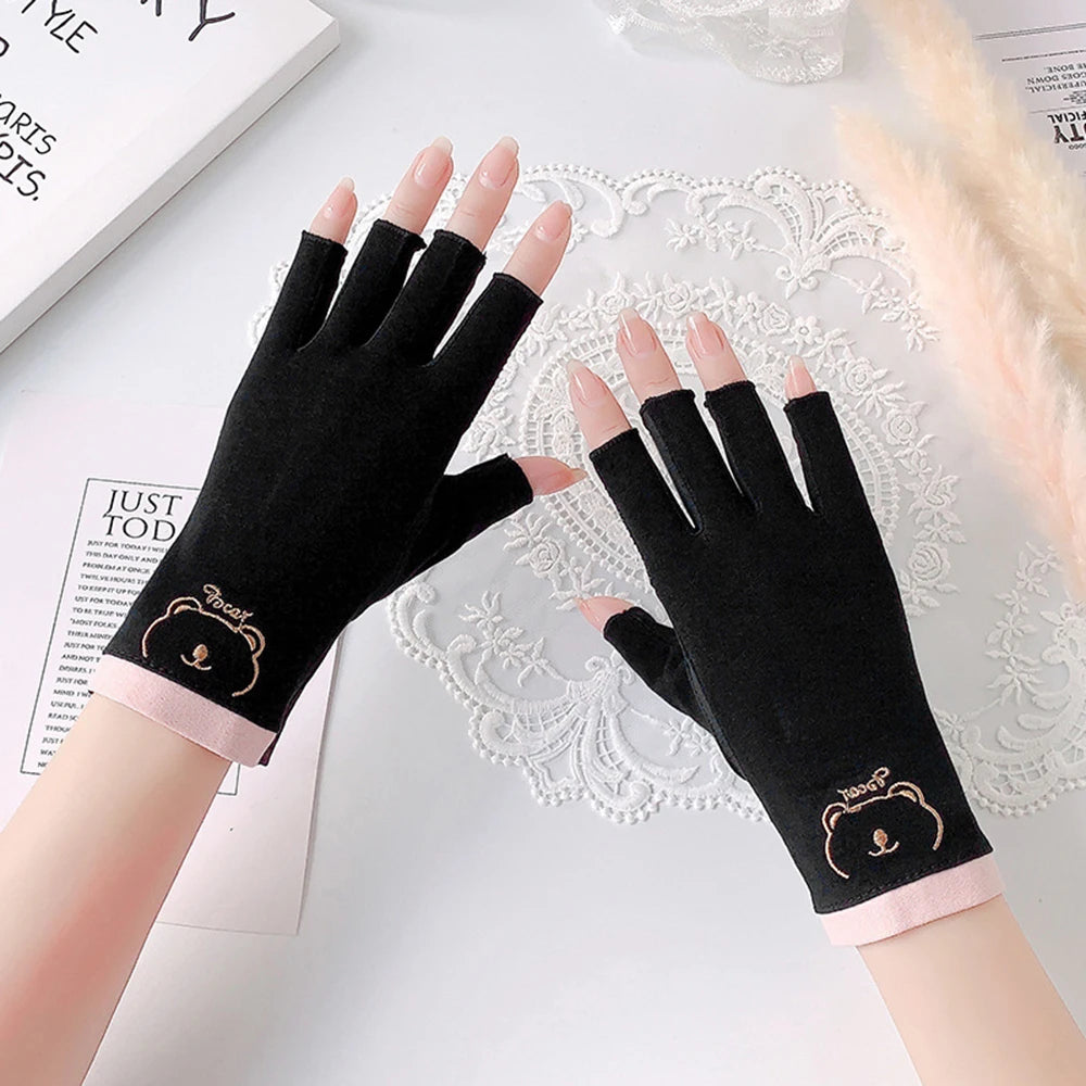 1 Pair Professional Anti UV Gloves for Nail Lamp Light Manicure Gloves 4Colors UV Protection Glove Elastic Breathable Salon Tool
