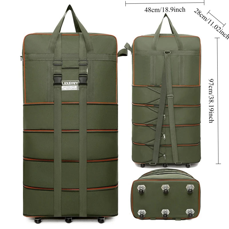 Folding Travel Bag Suitcase Spinner Wheel Abroad 158 Air Consignment Large Capacity Telescopic Duffle Bag