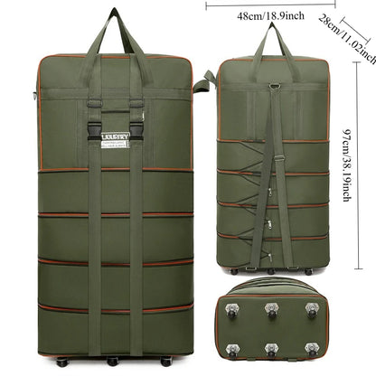 Folding Travel Bag Suitcase Spinner Wheel Abroad 158 Air Consignment Large Capacity Telescopic Duffle Bag