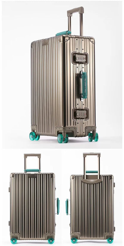 All Aluminum-Magnesium Suitcase Travel Rolling Luggage Alloy Trolley Case Bag with Spinner Silent Wheel TSA Lock Carry-On Cabins