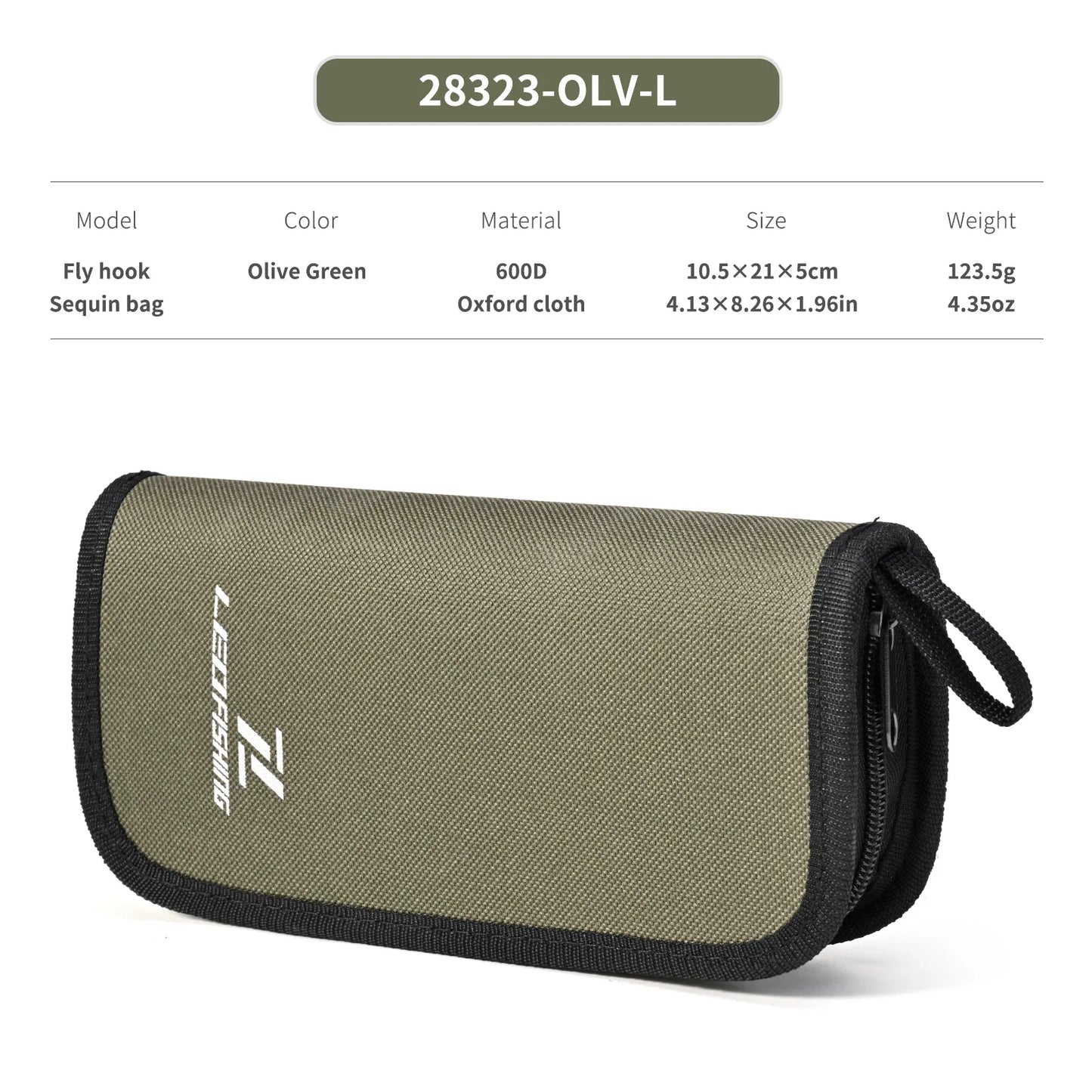 Spoon Spinner Fly Fishing Lures Bag Baits Storage Carrying Case Lure Storage Wallet With Zipper Nylon Green Cloth Tackle Bag