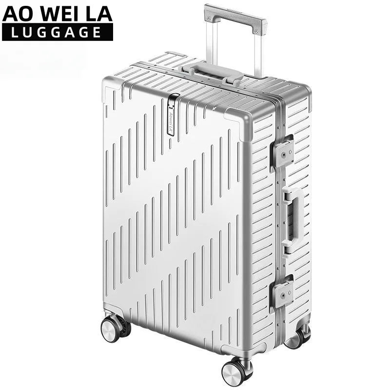 Large Capacity Aluminum Frame Luggage Spinner Wheels Travel Suitcase Durable for Men and Women 20/24 Inch