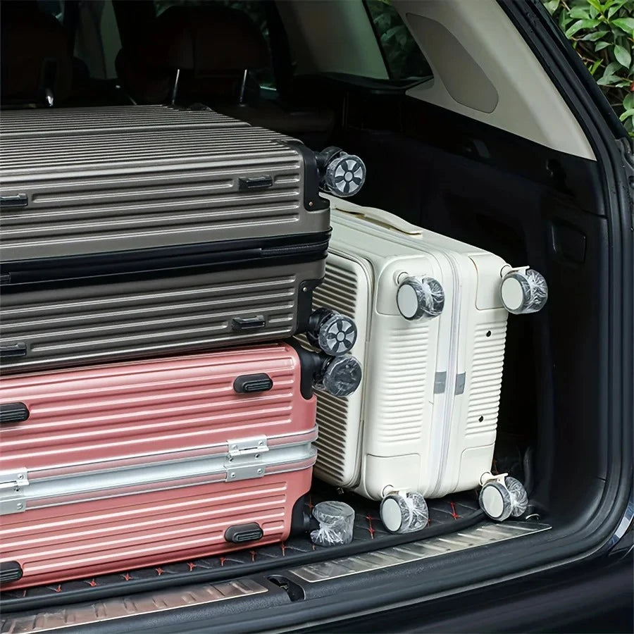 50/100pcs Luggage Wheel Covers - Dustproof Suitcase Protectors Wheel, Disposable Travel Accessories for Trolley Cases