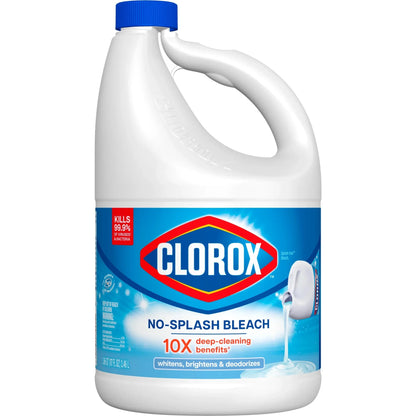 Clorox Splash-Less Liquid Bleach Cleaner, Regular Scent, 10X DEEP CLEANING BENEFITS,117 fl oz