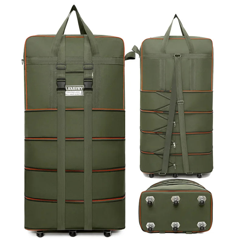 Folding Travel Bag Suitcase Spinner Wheel Abroad 158 Air Consignment Large Capacity Telescopic Duffle Bag