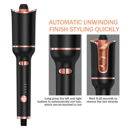 Auto Rotating Hair Curler Air Curler Spin Curl Ceramic Curling Iron Automatic Curling Wand Electric Hair Waver Iron Styler