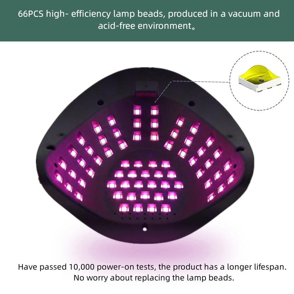 D7 Professional Nail Dryer Lamp For Manicure Powerful UV Gel Nail Lamp 66 LEDs Automatic Sensing Gel Polish Drying Lamp