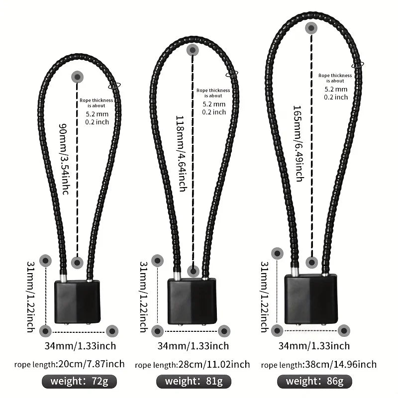 20/28/38cm Luggage Locks, Zinc Alloy key lock for Travel Suitcase, Backpack, Lockers