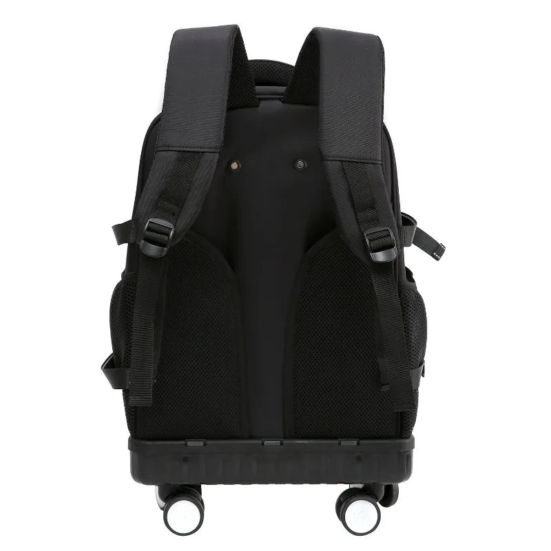 Men Travel Trolley Backpack Rolling Luggage Backpack Trolley Bag with Wheels Business Wheeled Backpack Cabin Carry on Luggage