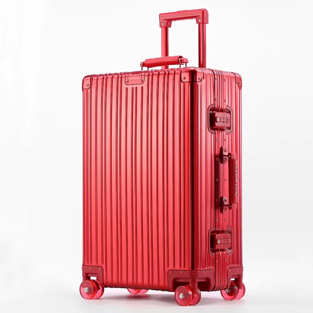 All Aluminum-Magnesium Suitcase Travel Rolling Luggage Alloy Trolley Case Bag with Spinner Silent Wheel TSA Lock Carry-On Cabins