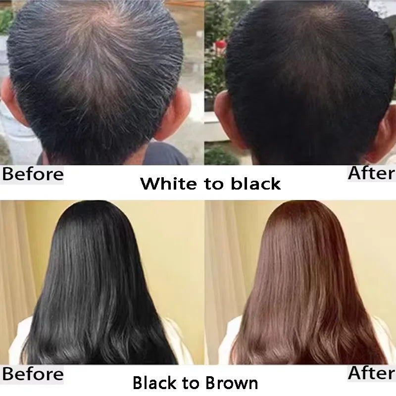 100ml Natural Herbal Hair Dye Shampoo 3 in 1 Change Hair Color Gray Hair to Dark Brown Black Deep Nourishing Fashion Hairs Care