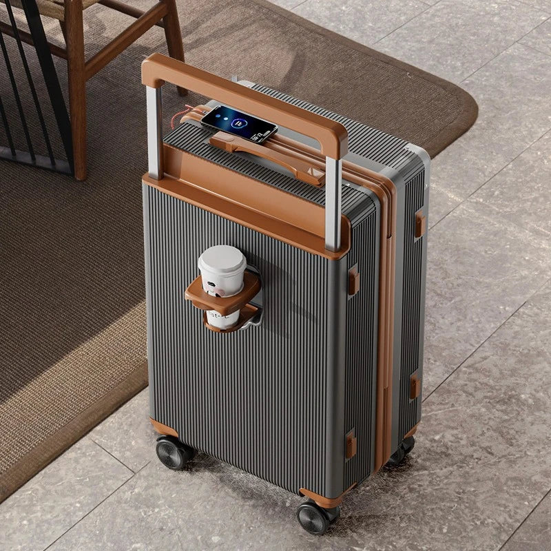 2025 New Wide-Rod Shockproof Braking Large Capacity Travel Suitcase 20" Checked Luggage Locking Bag