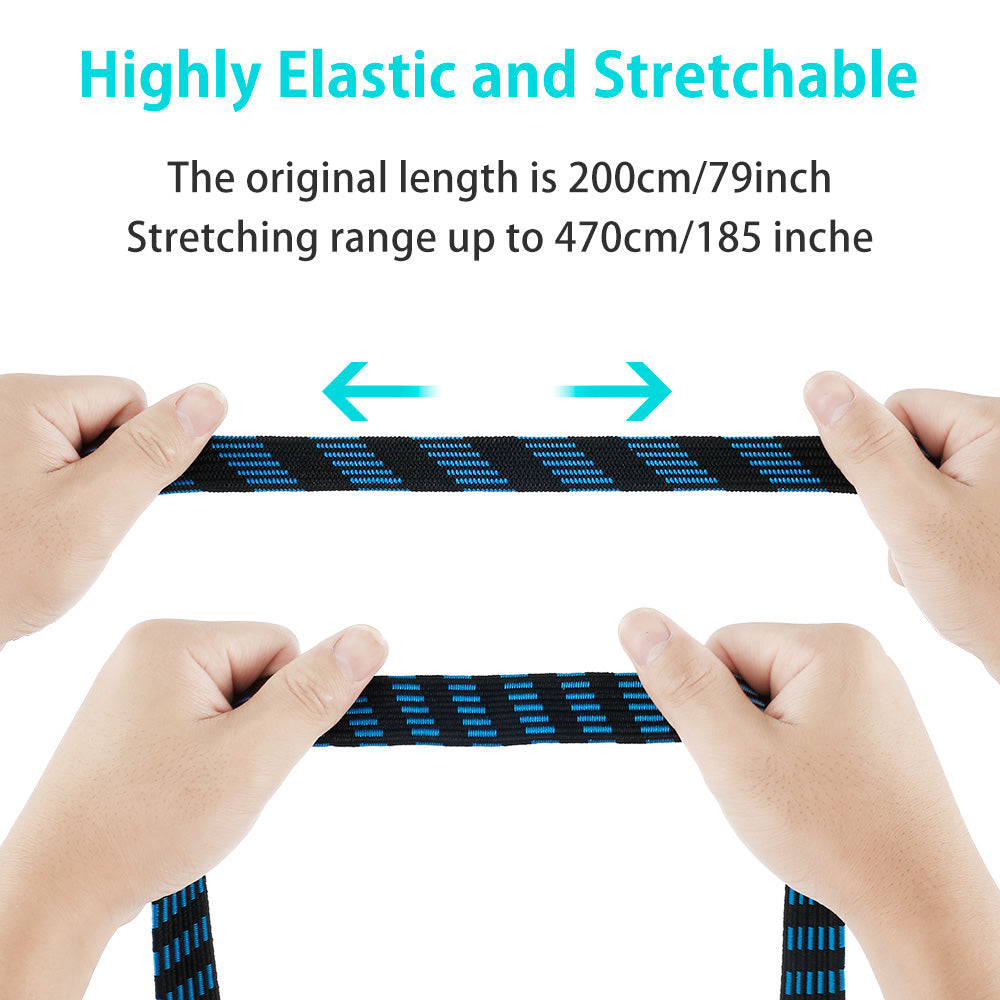 5Pcs Bungee Cords Elastic Bungees Cords with Hooks Heavy Duty Luggage Bungee Straps Anti-slip Flat Elasticity Rope for