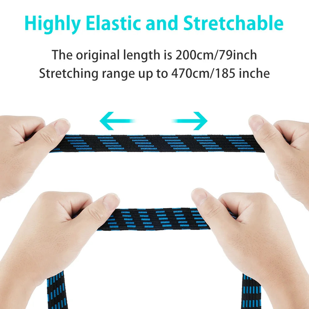 5Pcs Bungee Cords Elastic Bungees Cords with Hooks Heavy Duty Luggage Bungee Straps Anti-slip Flat Elasticity Rope for