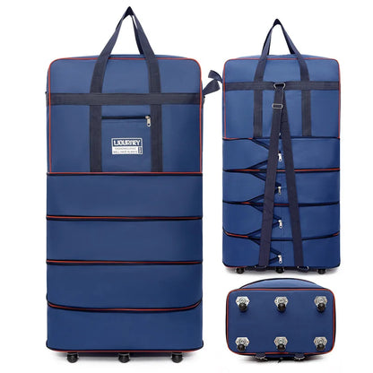 Folding Travel Bag Suitcase Spinner Wheel Abroad 158 Air Consignment Large Capacity Telescopic Duffle Bag