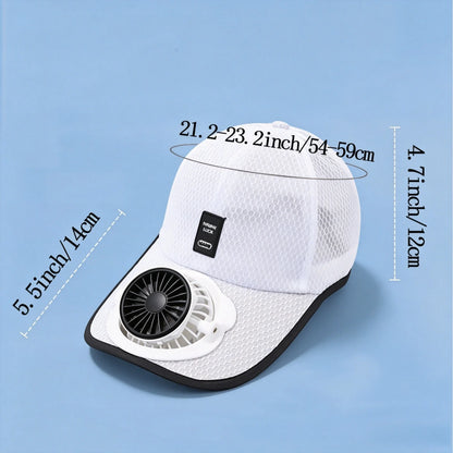 Solar Powered Fan Hat Cooling Baseball Hat Fishing Camping Beach Hats with Solar Fans Summer USB Charging Sun Hats for Men Women