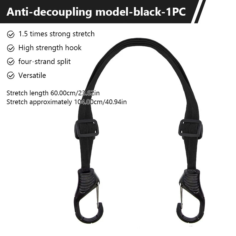 BLALION Motorcycle Luggage Strap Universal Elastic Suitcase with Safety Hook-Versatile Helmet Mesh Gear Transport Durable Sleek