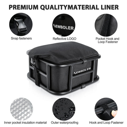 NEWBOLER E-Bike Luggage Rack Bag Heavy Metal Large Capacity Bicycle Rear Rack Basket Outdoor Travel Shopping MTB Road Bicycle