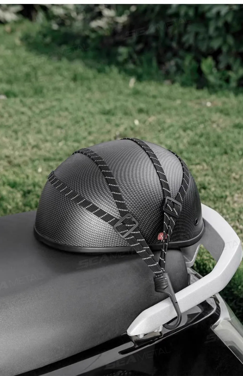 BLALION Motorcycle Luggage Strap Universal Elastic Suitcase with Safety Hook-Versatile Helmet Mesh Gear Transport Durable Sleek