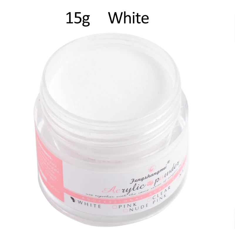 15g 5 Colors Nail Art Acrylic Powder Odorless Non-Toxic Easy Blend No Nail Lamp Needed for Nails Long Lasting Salon Quality DIY