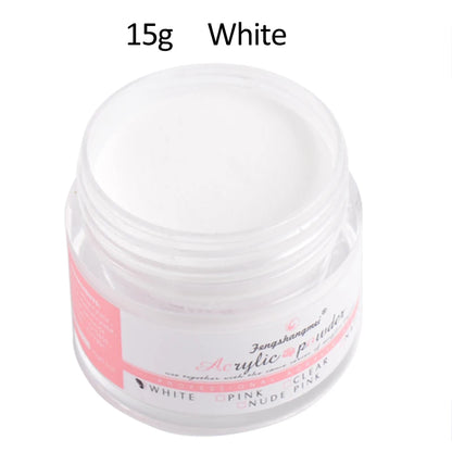 15g 5 Colors Nail Art Acrylic Powder Odorless Non-Toxic Easy Blend No Nail Lamp Needed for Nails Long Lasting Salon Quality DIY