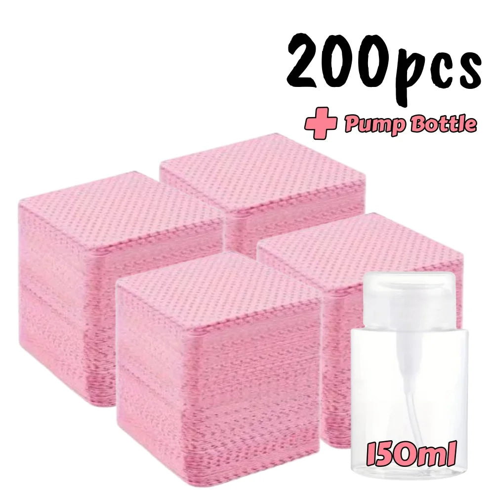 20/100/200/400/600pcs Lint-Free Nail Wipes Gel Cleansing Tissues Aluminum-Free Nail Polish Remover Pads for NaiArt Beauty Cleaning Care Tool