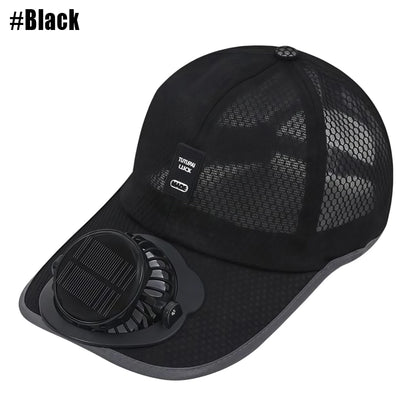 Solar Powered Fan Hat Cooling Baseball Hat Fishing Camping Beach Hats with Solar Fans Summer USB Charging Sun Hats for Men Women