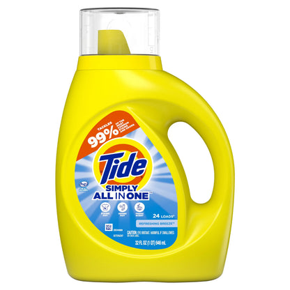 Tide Liquid Laundry Detergent All in One, Refreshing , 24 Loads, 32 fl oz