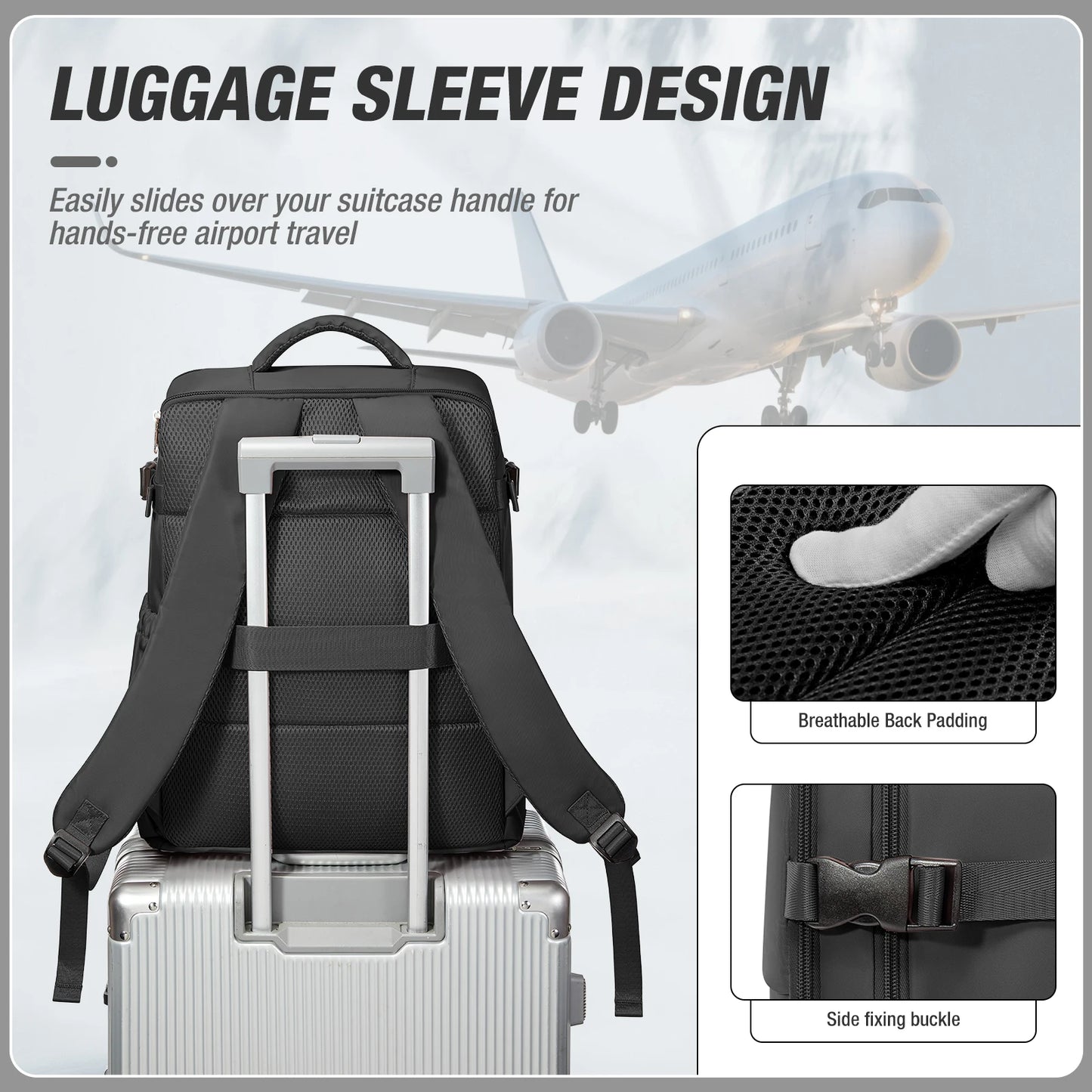 Women & Men Hand Luggage Backpack Business College Laptop Travel Backpack Waterproof Carry on mochila viaje cabina avion 40x20x25