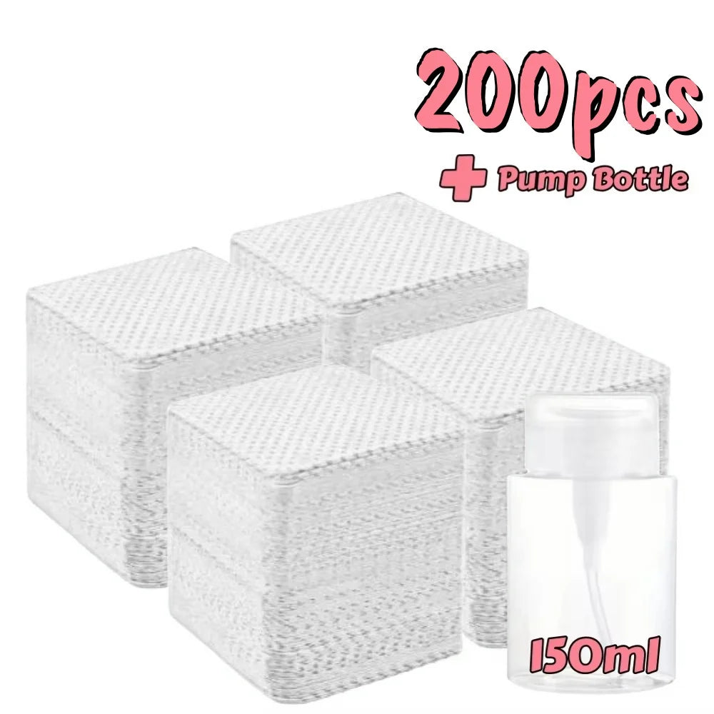 20/100/200/400/600pcs Lint-Free Nail Wipes Gel Cleansing Tissues Aluminum-Free Nail Polish Remover Pads for NaiArt Beauty Cleaning Care Tool