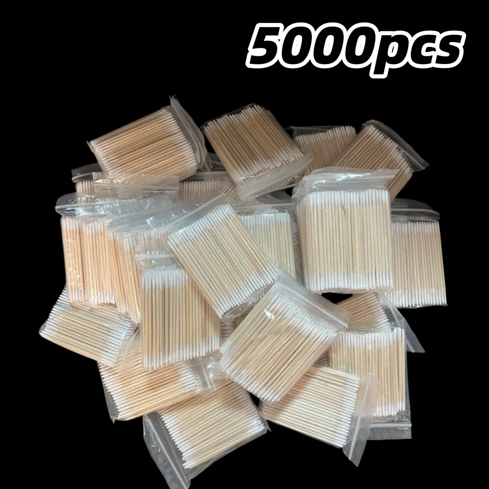 50/100/300/500 Nails Wooden Tip Cotton Stick Buds Disposable Ultra-Detail Corrector Nail Polish Remover Clean Sticks Manicure Tools