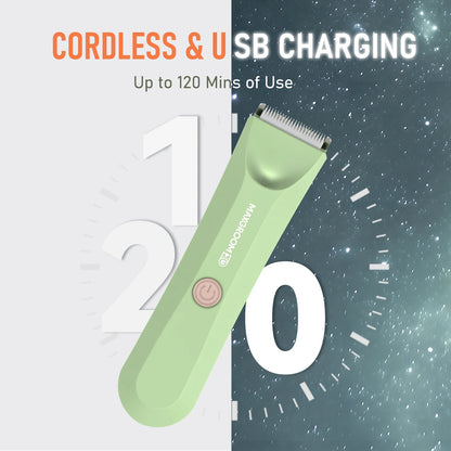 MAXGROOM Body Hair Trimmer Shaver for Men Ball Trimmer for Groin Pubic Replaceable Ceramic Blade Electric Razor Waterproof