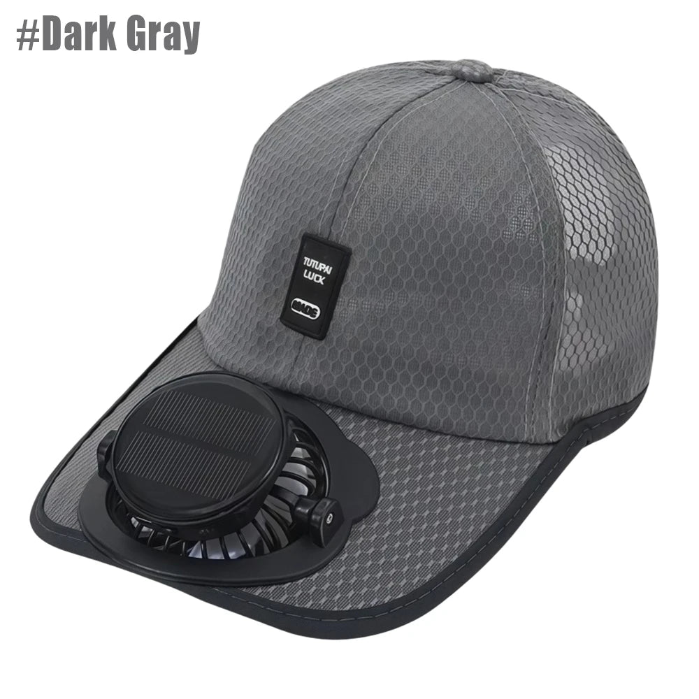 Solar Powered Fan Hat Cooling Baseball Hat Fishing Camping Beach Hats with Solar Fans Summer USB Charging Sun Hats for Men Women