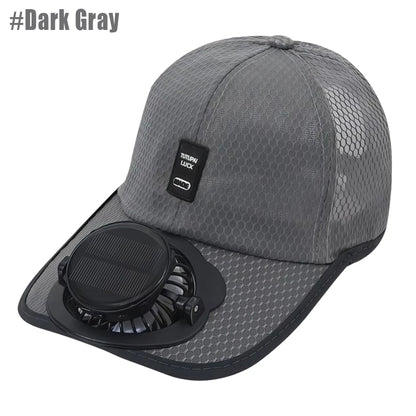 Solar Powered Fan Hat Cooling Baseball Hat Fishing Camping Beach Hats with Solar Fans Summer USB Charging Sun Hats for Men Women