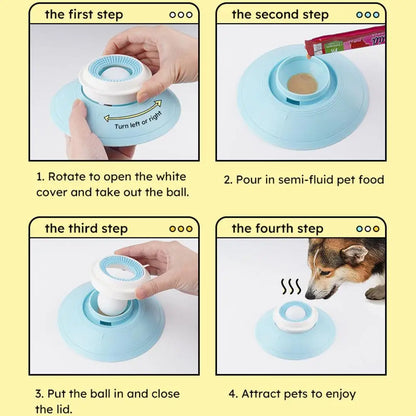 Non-Slip (Stay in Place) Dog Lick Ball Toy Slow Feeder for Dog Cat Liquid Food Calming Enrichment Toy for Bathing Grooming Anxiety Relief Lick Mat