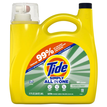 Tide Liquid Laundry Detergent Simply All in One,117 oz, 89 Loads