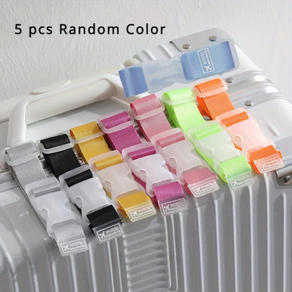5pcs Multi-color Luggage Straps - Adjustable Buckle Design, Durable Travel Outdoor Accessories, Strong Trolley Bag Hook Shoulder