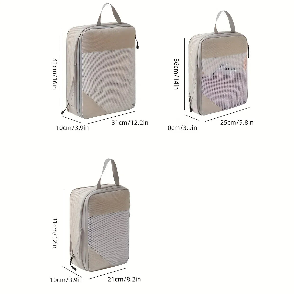 3 Piece Travel Compression Packing Cube, Travel Bag Luggage Organizer Travel Essentials Carry-On Luggage Compression Cube