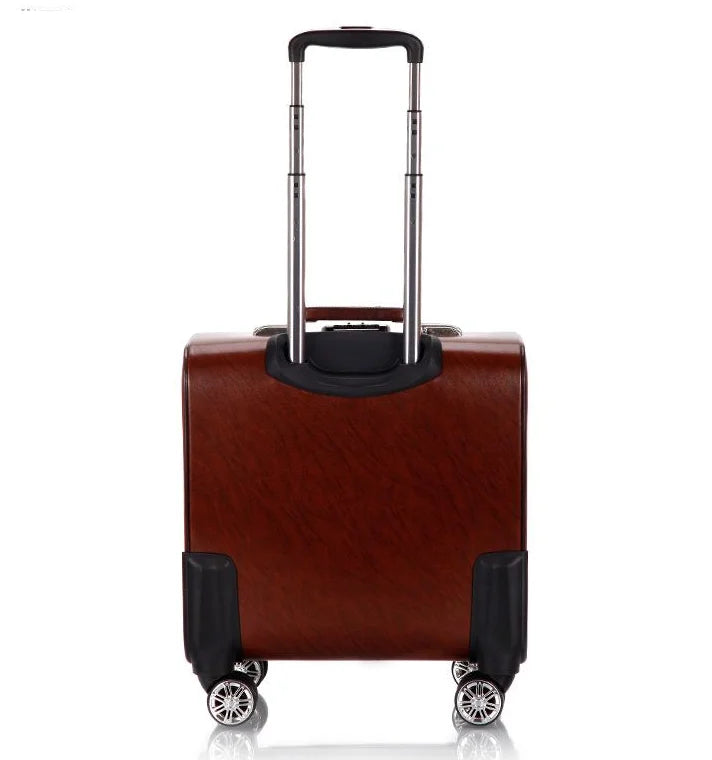 Men Business Travel Rolling Luggage Suitcase Under Seat Carry on Suitcases 18 Inch Travel Luggage Bag with 4 Spinner Wheels
