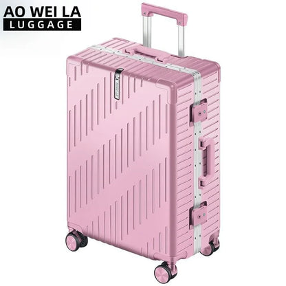 Large Capacity Aluminum Frame Luggage Spinner Wheels Travel Suitcase Durable for Men and Women 20/24 Inch