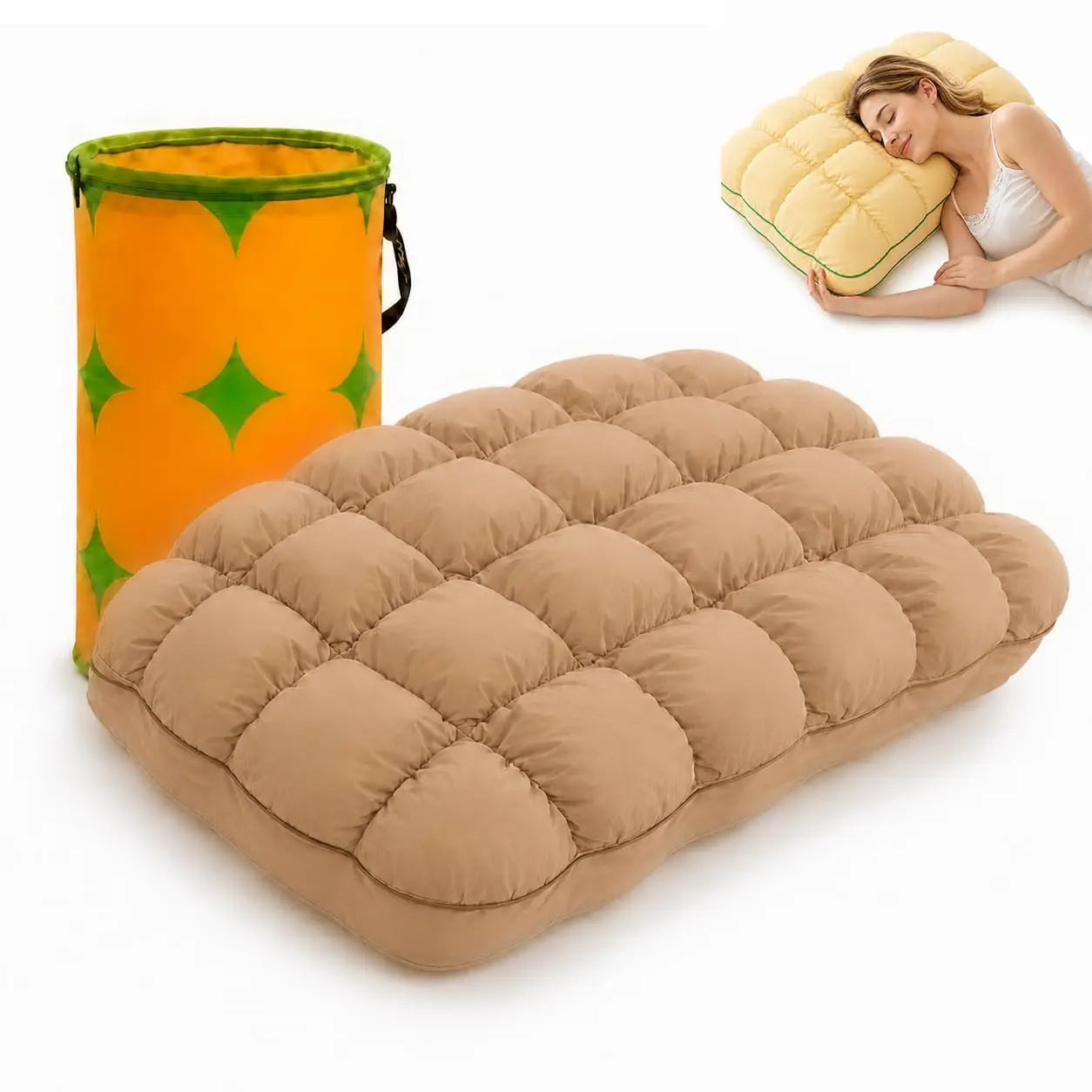 Marshmallow-Soft Pillow for Adults, Soft Cloud-Like Fluffy Pillow for Sleeping, Bedroom, Side and Back Sleepers (FREE Robe and Eye Mask)