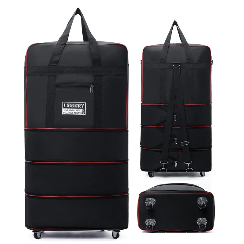 Folding Travel Bag Suitcase Spinner Wheel Abroad 158 Air Consignment Large Capacity Telescopic Duffle Bag